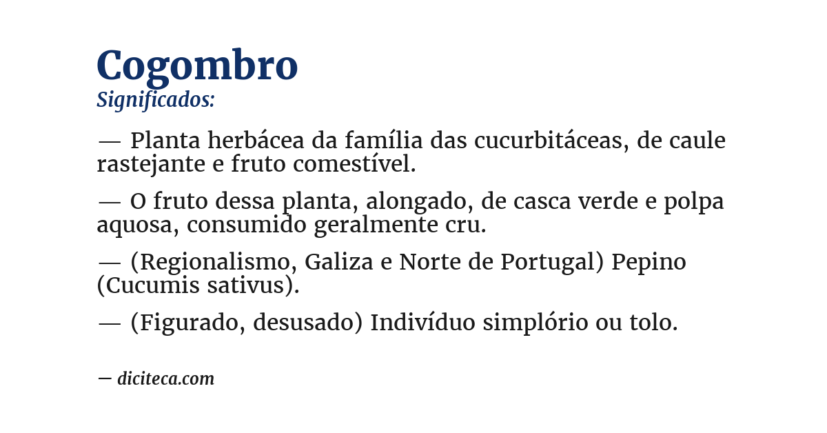 Significado de cogombro