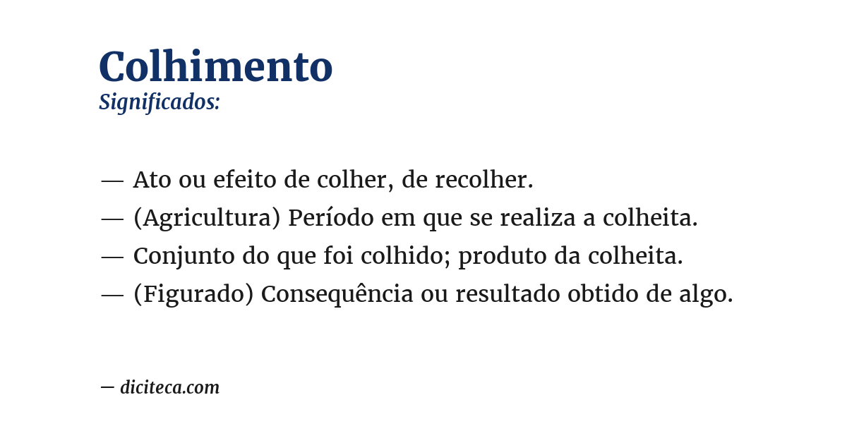 Significado de colhimento