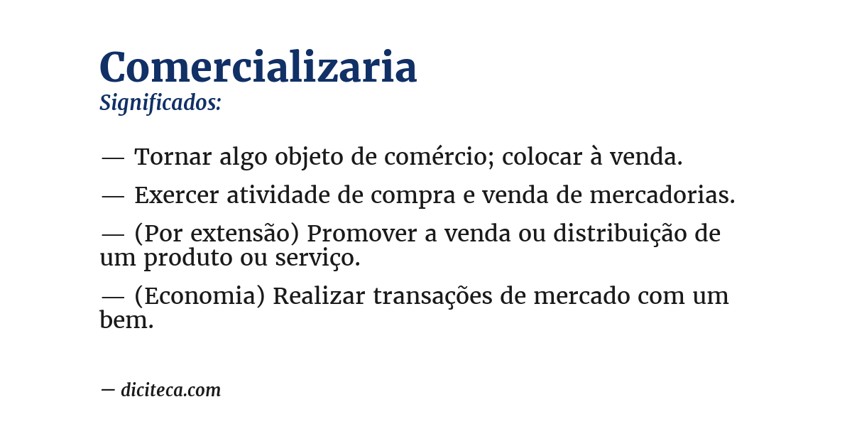 Significado de comercializaria