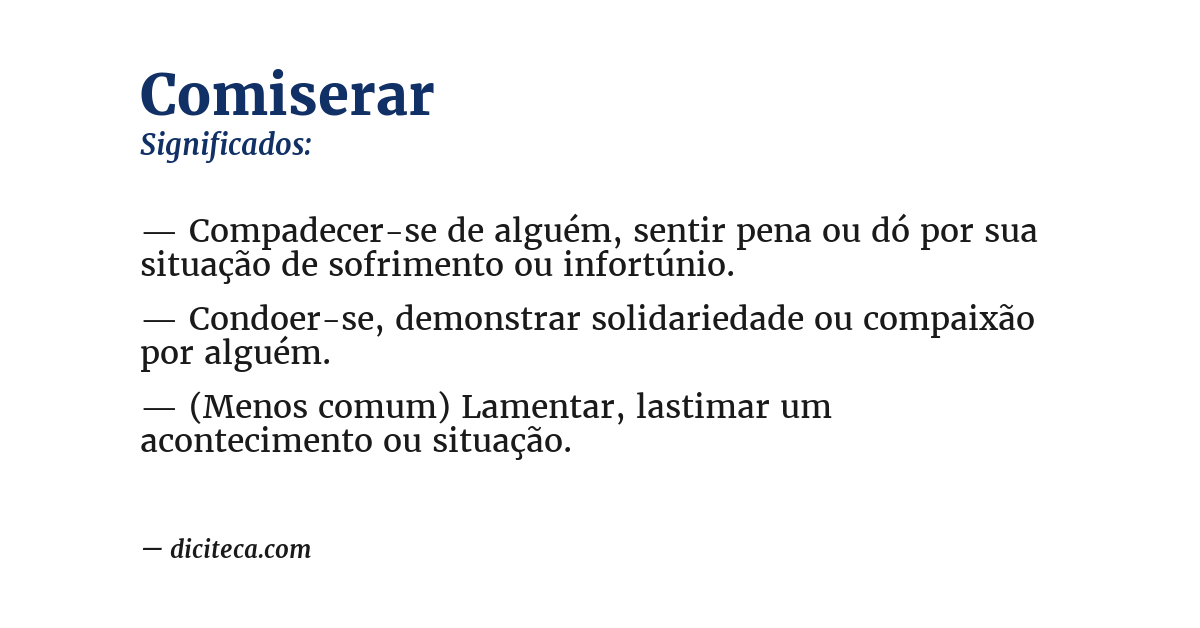 Significado de comiserar