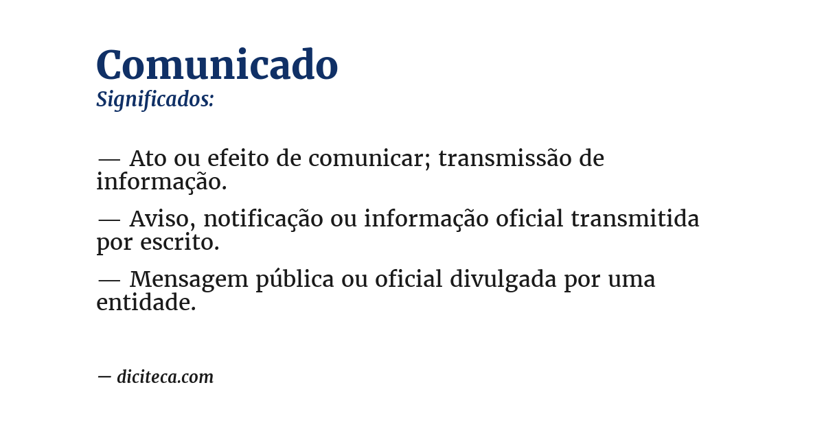 Significado de comunicado