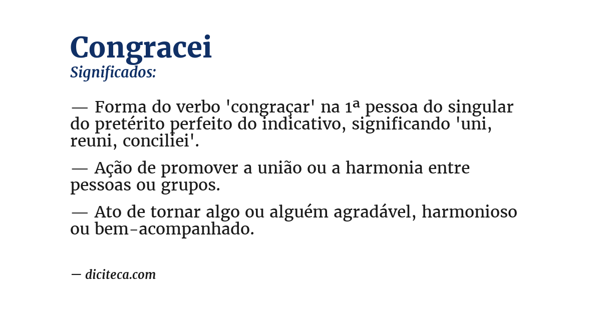 Significado de congracei