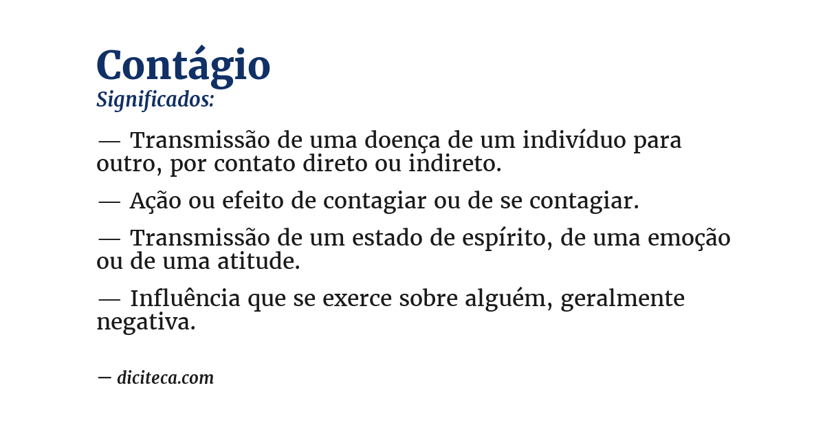 Significado de contágio