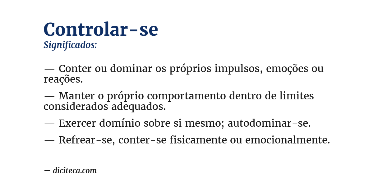 Significado de controlar-se