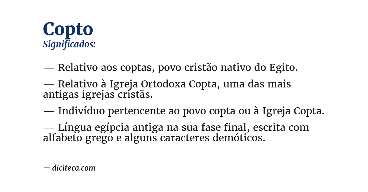 Significado de copto