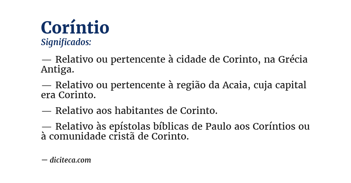 Significado de coríntio