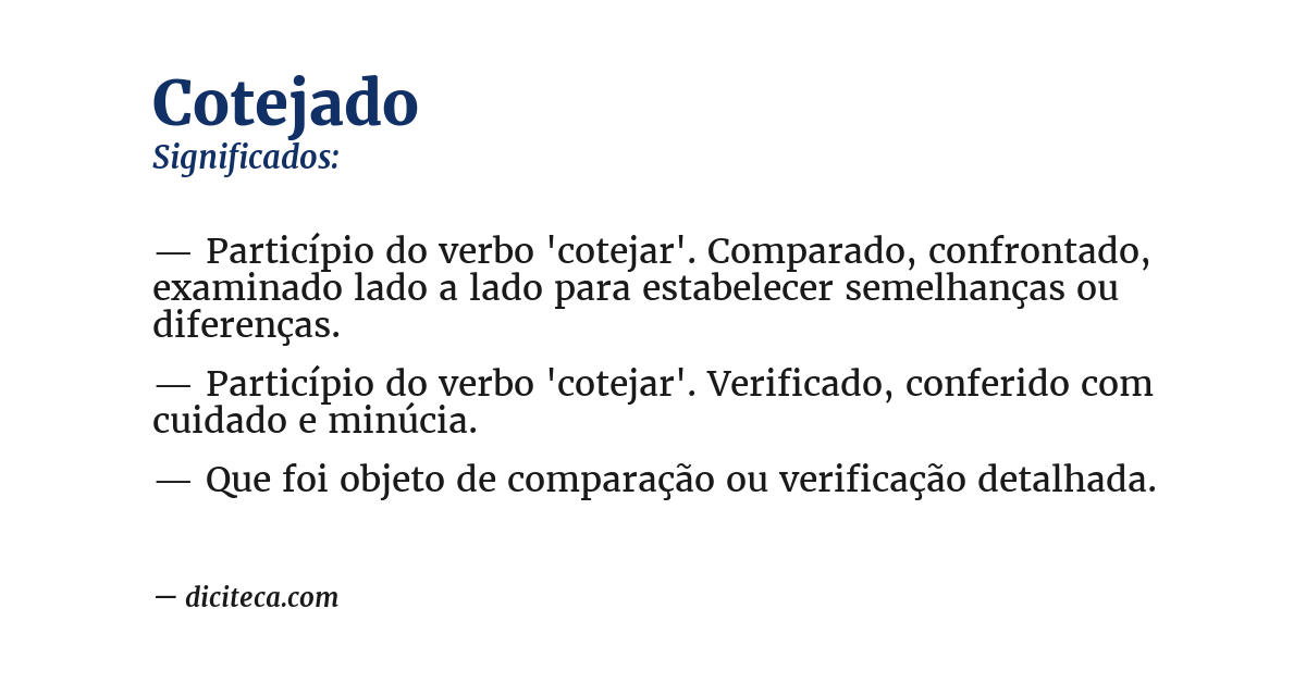 Significado de cotejado
