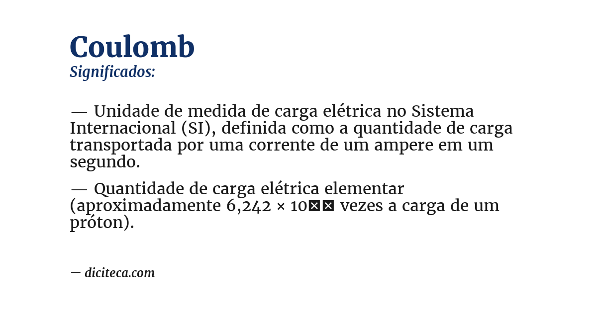 Significado de coulomb