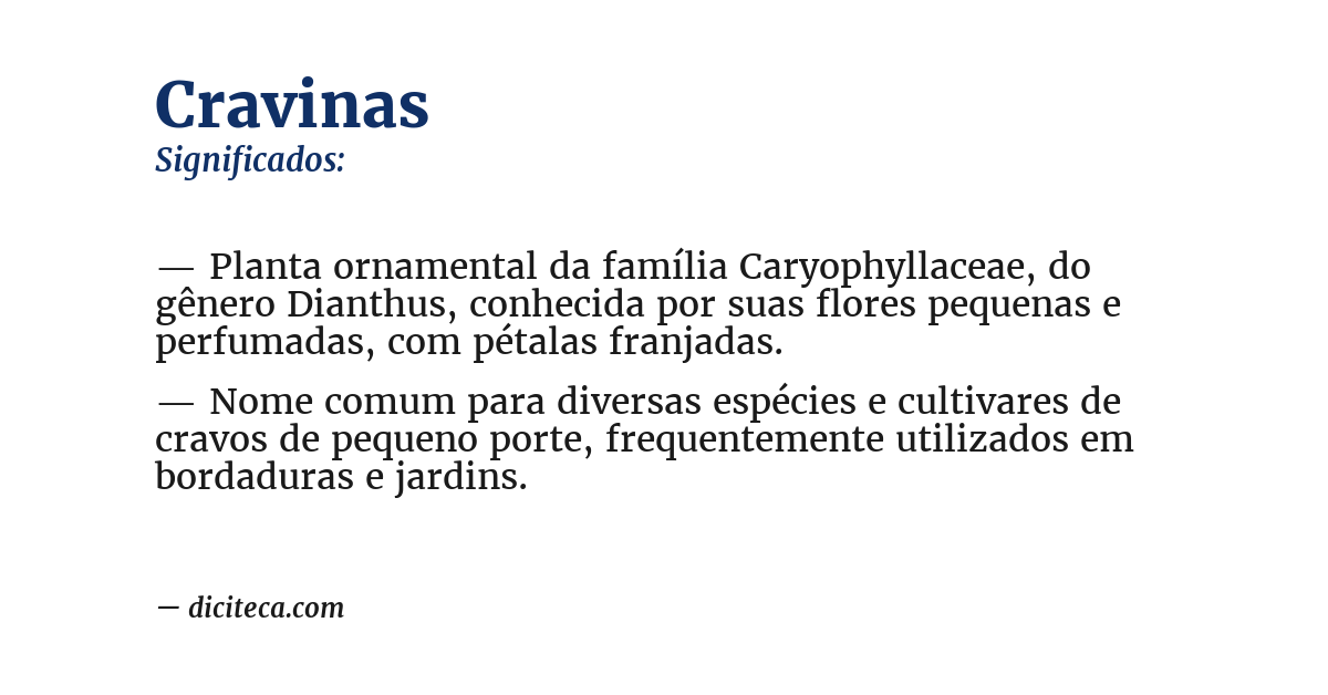 Significado de cravinas