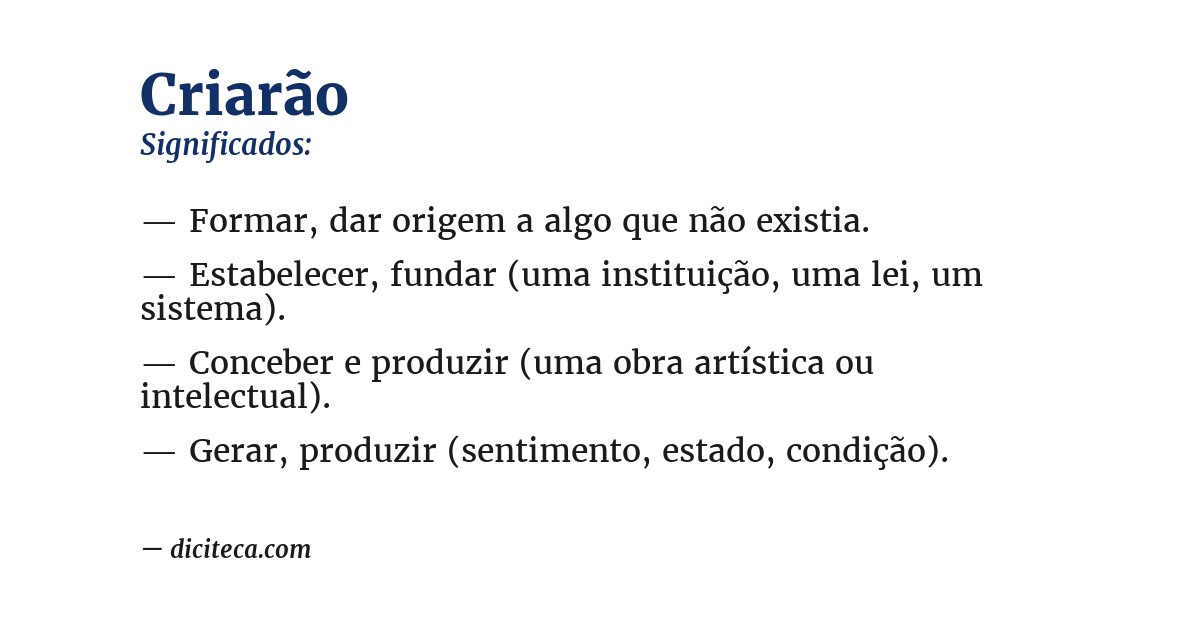 Significado de criarão