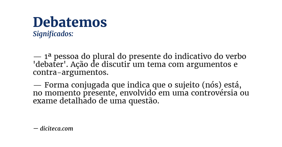 Significado de debatemos