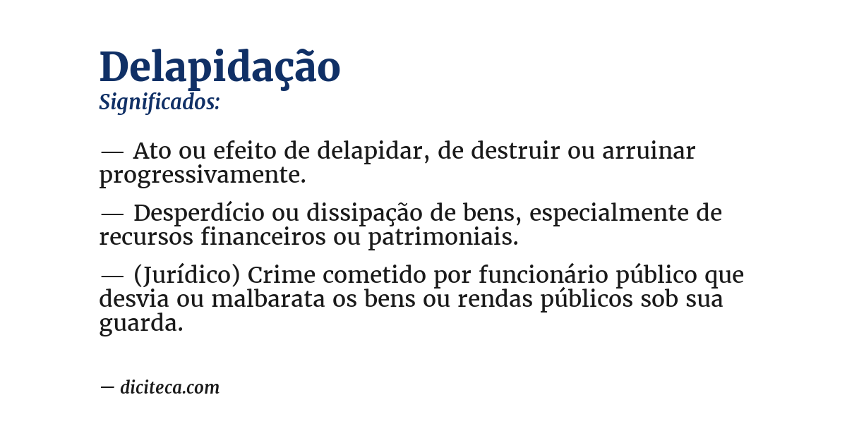 Significado de delapidação