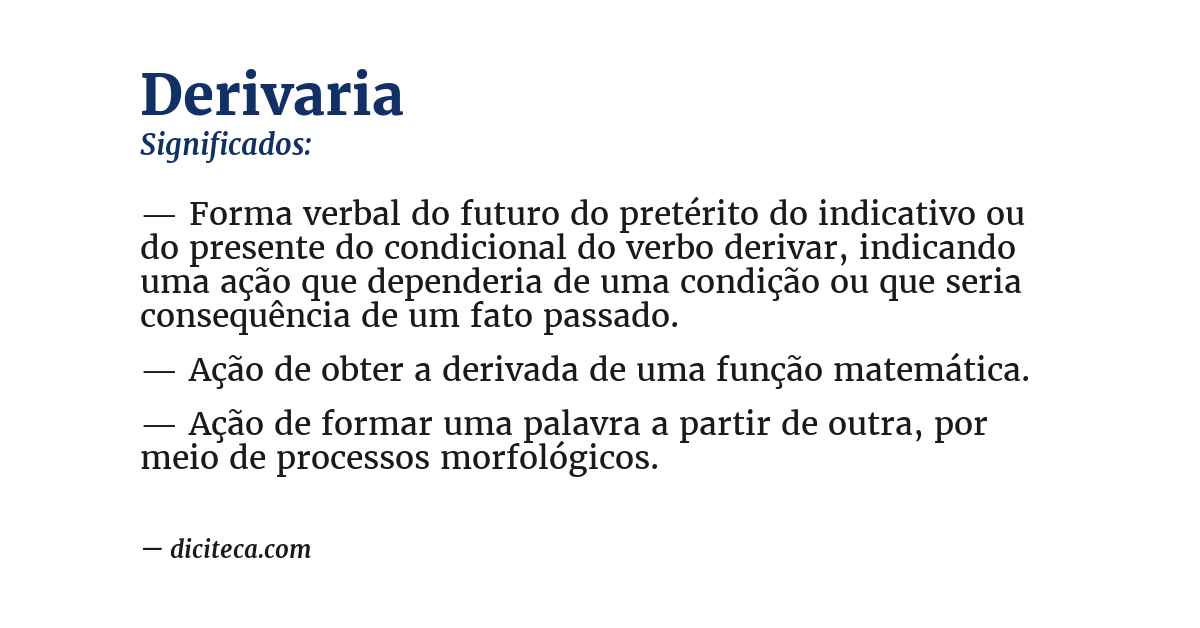 Significado de derivaria