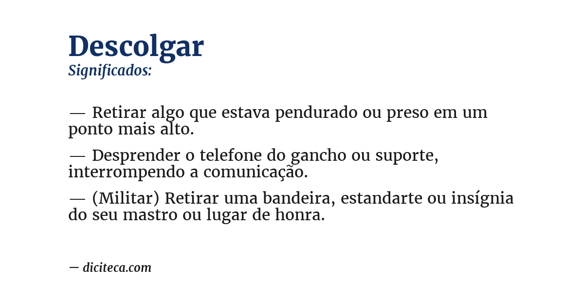Significado de descolgar