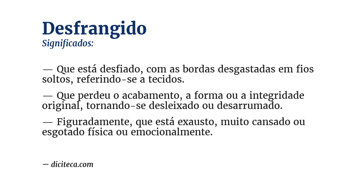 Significado de desfrangido