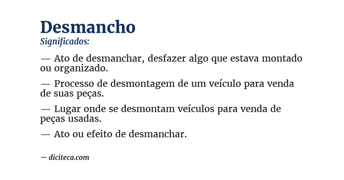 Significado de desmancho