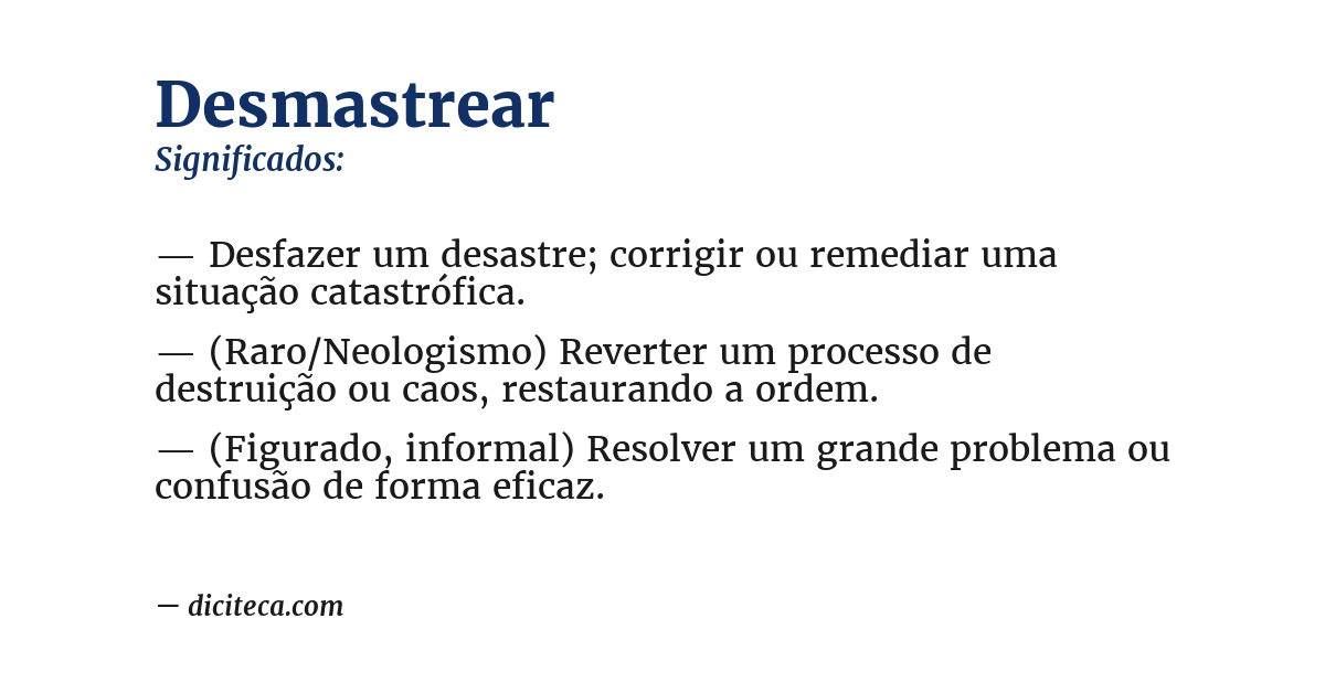 Significado de desmastrear