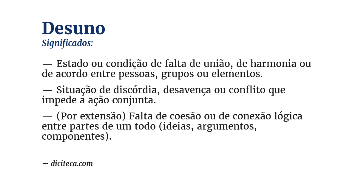 Significado de desuno