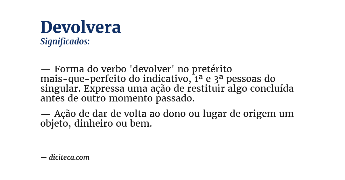 Significado de devolvera