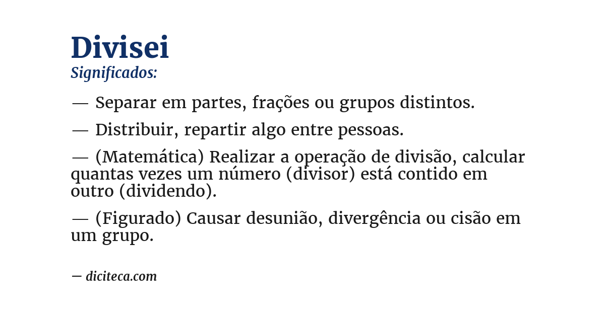 Significado de divisei