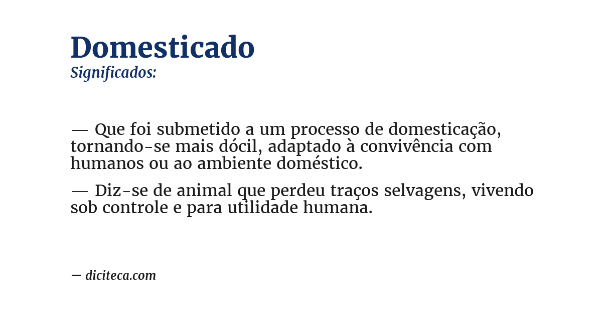 Significado de domesticado