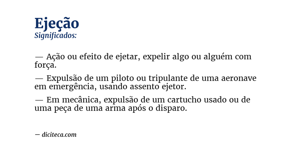 Significado de ejeção