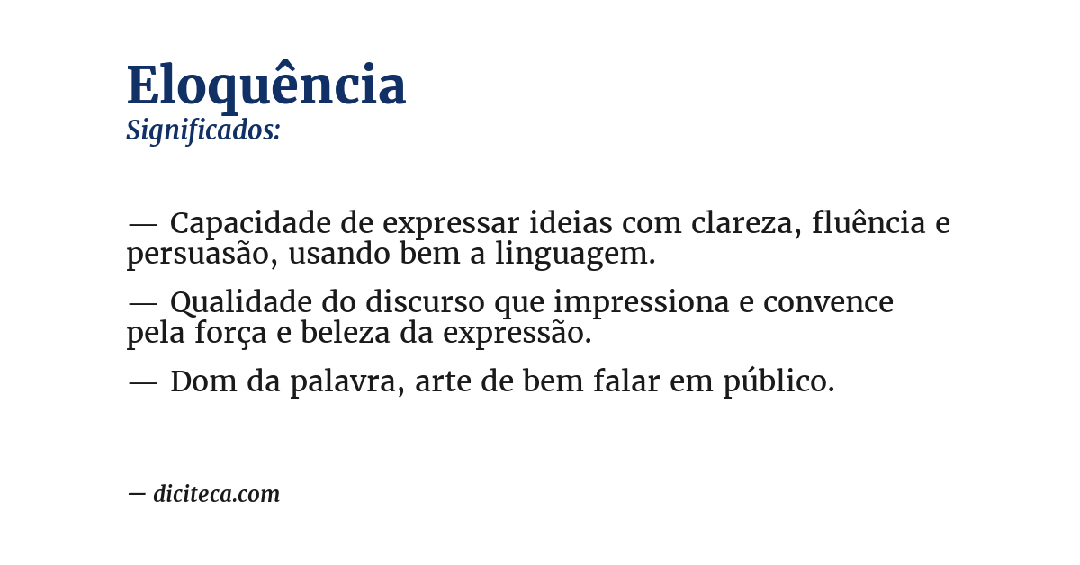 Significado de eloquência