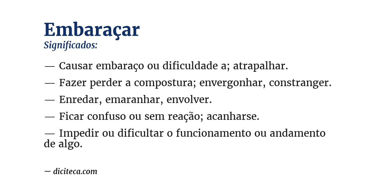 Significado de embaraçar