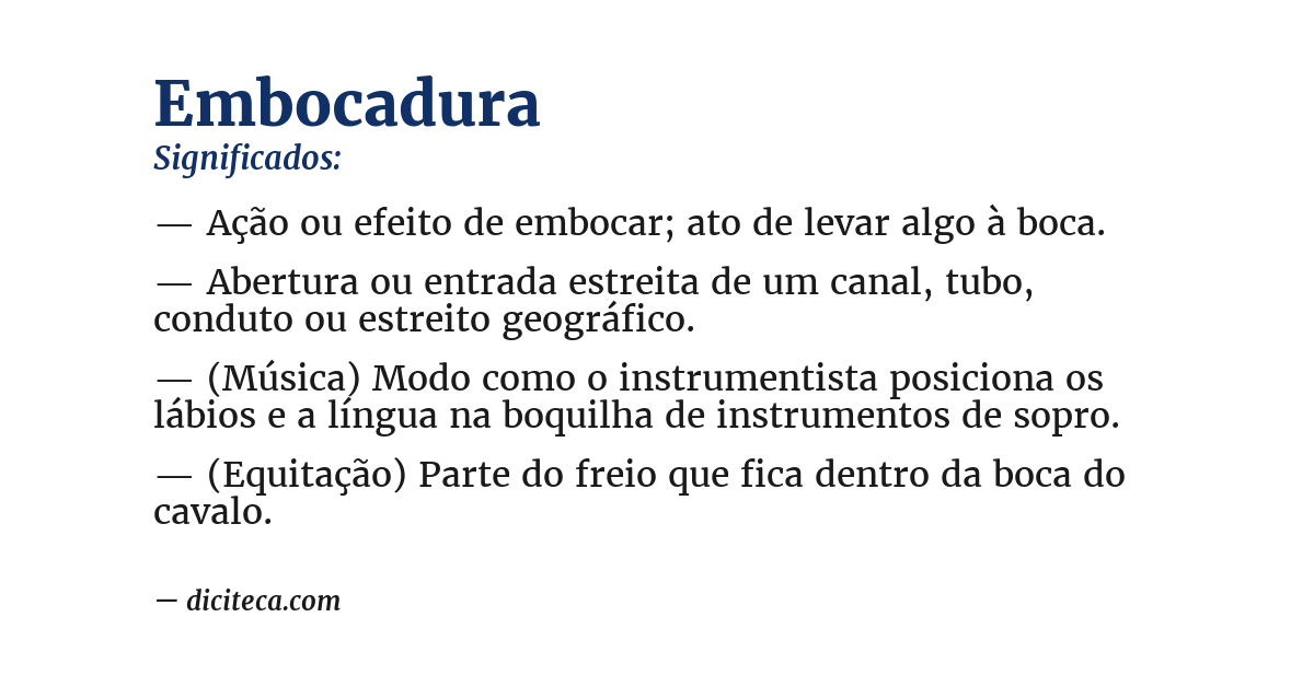 Significado de embocadura