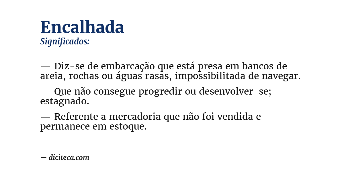 Significado de encalhada