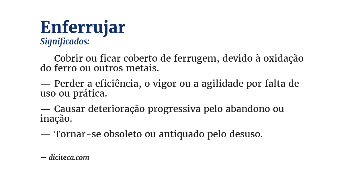 Significado de enferrujar