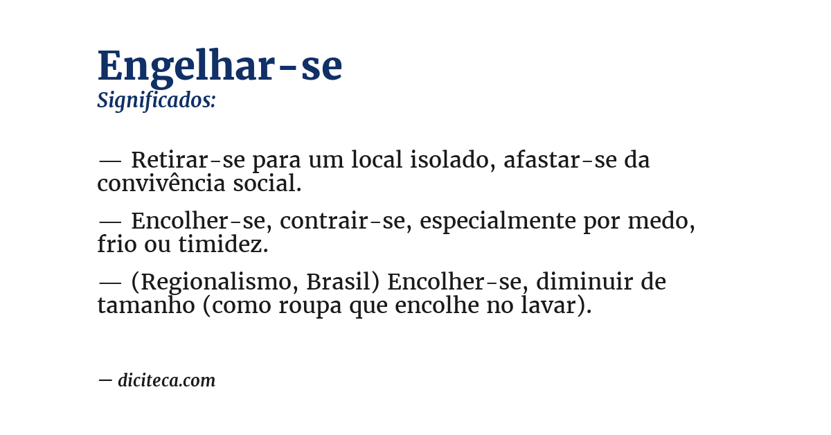 Significado de engelhar-se