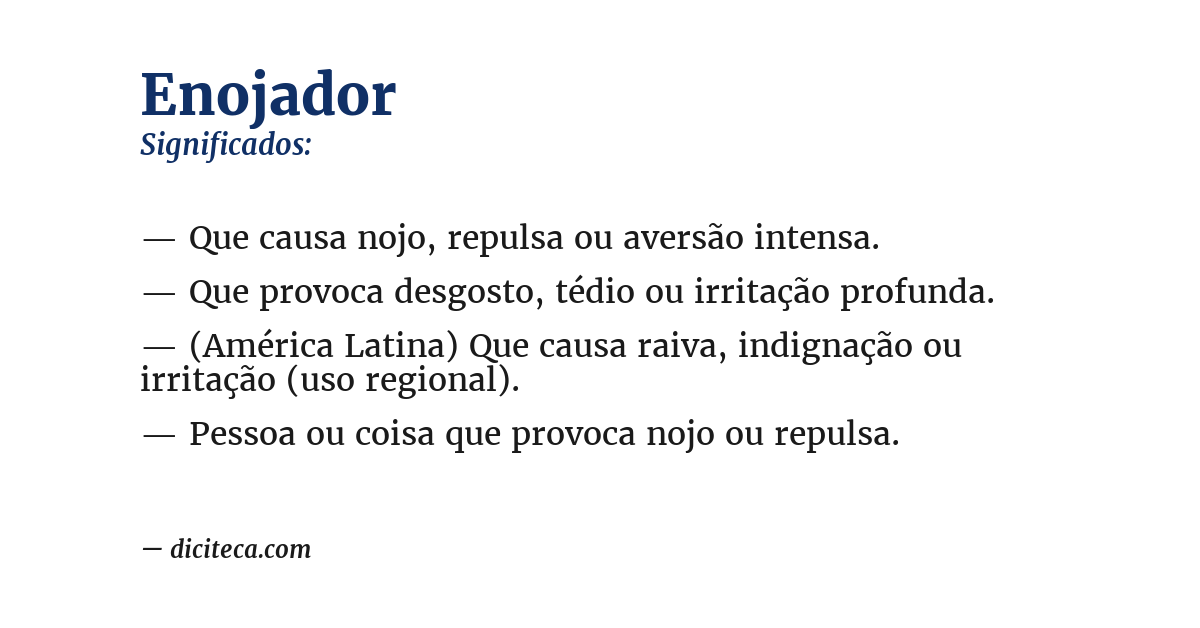 Significado de enojador