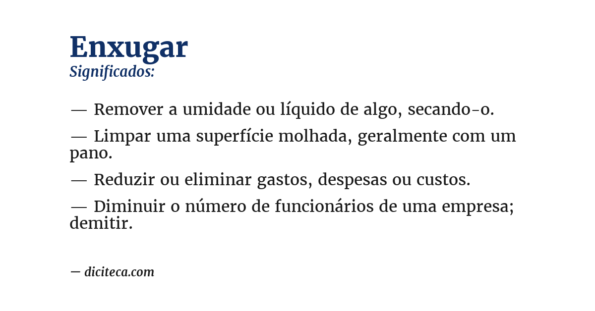 Significado de enxugar
