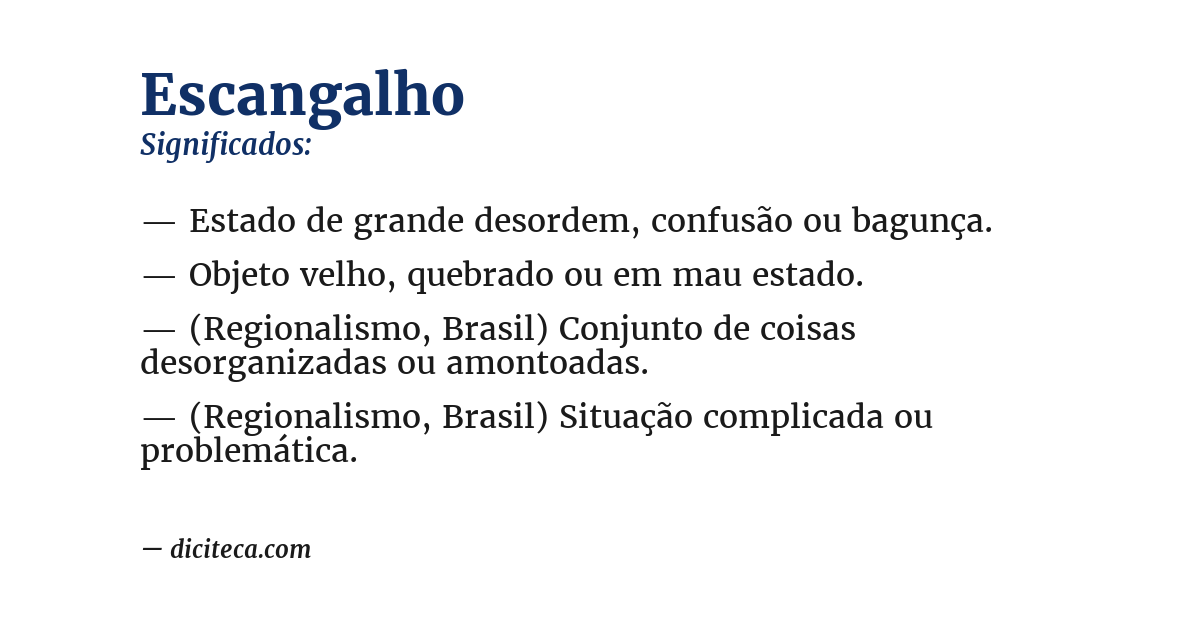 Significado de escangalho