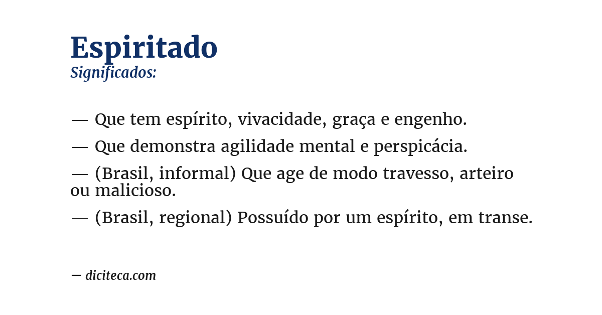 Significado de espiritado
