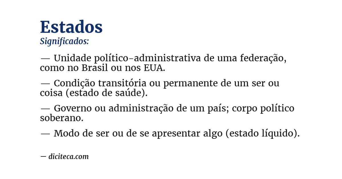 Significado de estados