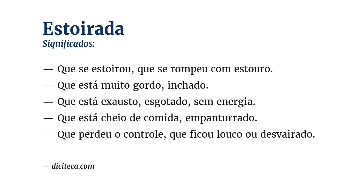 Significado de estoirada