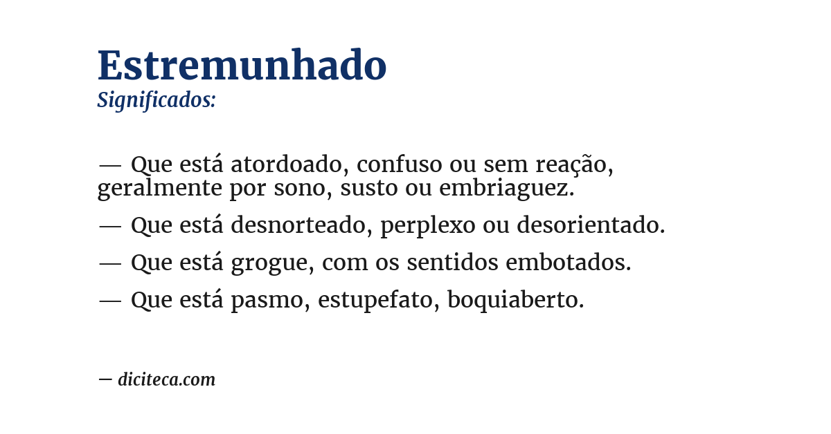 Significado de estremunhado
