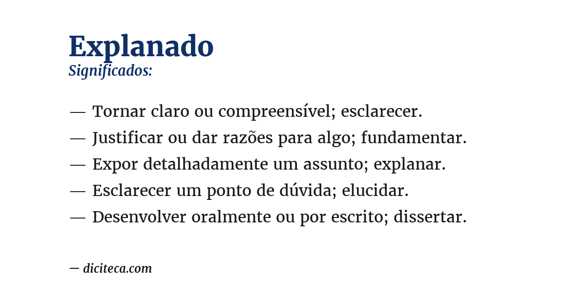 Significado de explanado