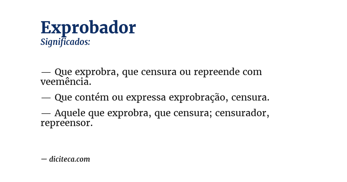 Significado de exprobador