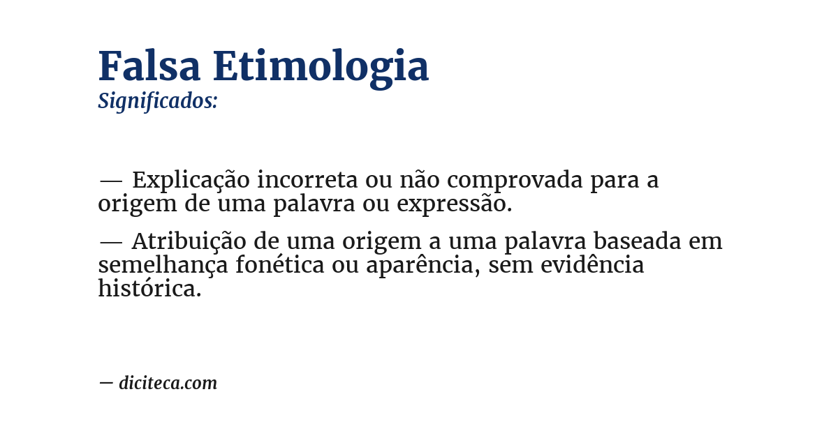 Significado de falsa etimologia