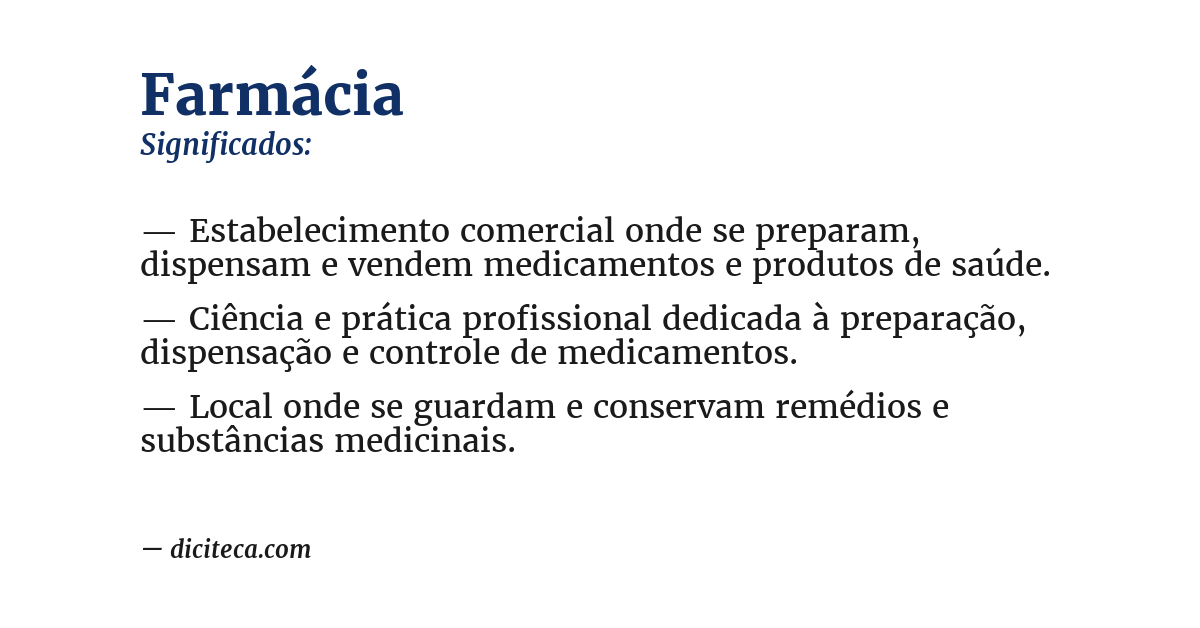 Significado de farmácia