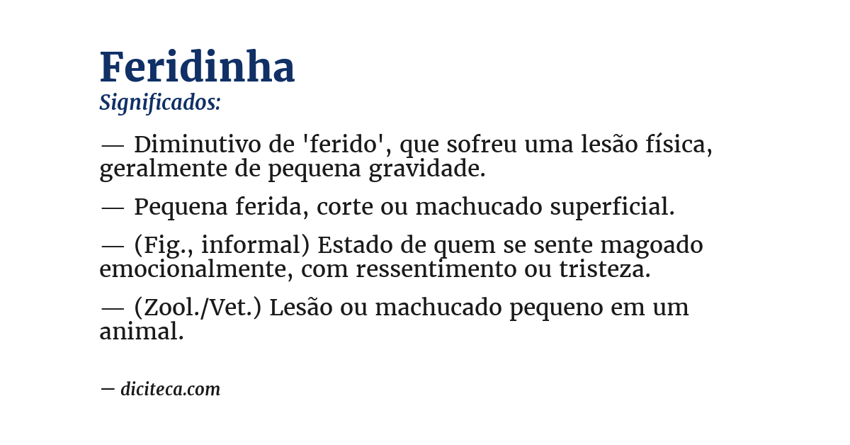 Significado de feridinha