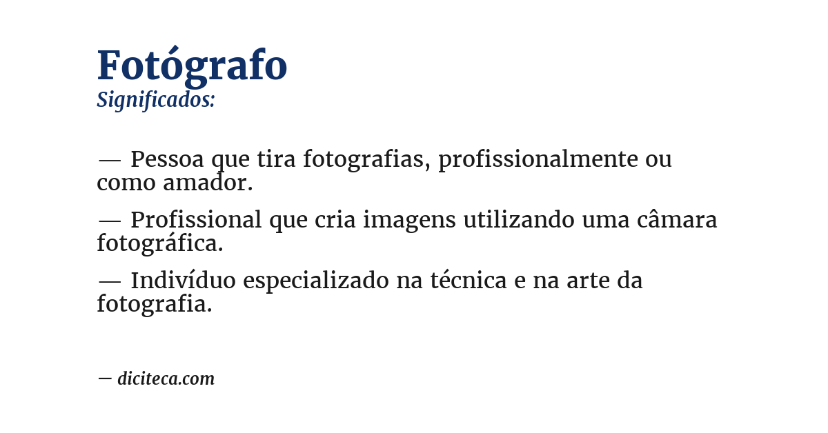 Significado de fotógrafo