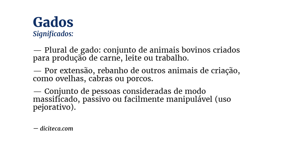 Significado de gados