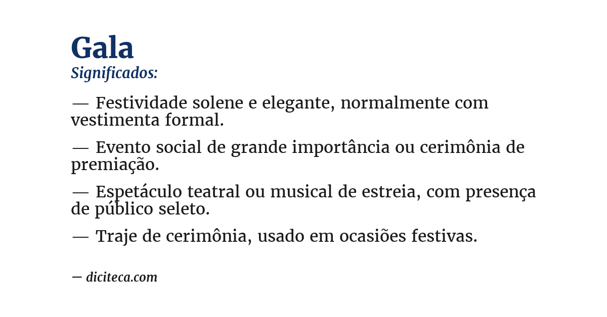Significado de gala