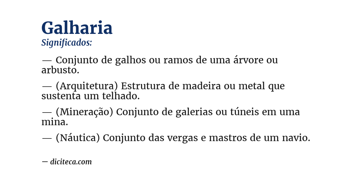 Significado de galharia