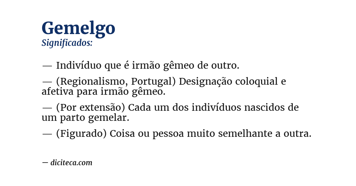 Significado de gemelgo