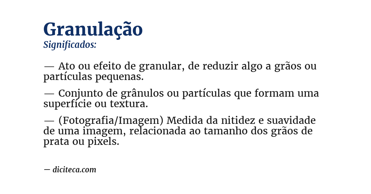 Significado de granulação